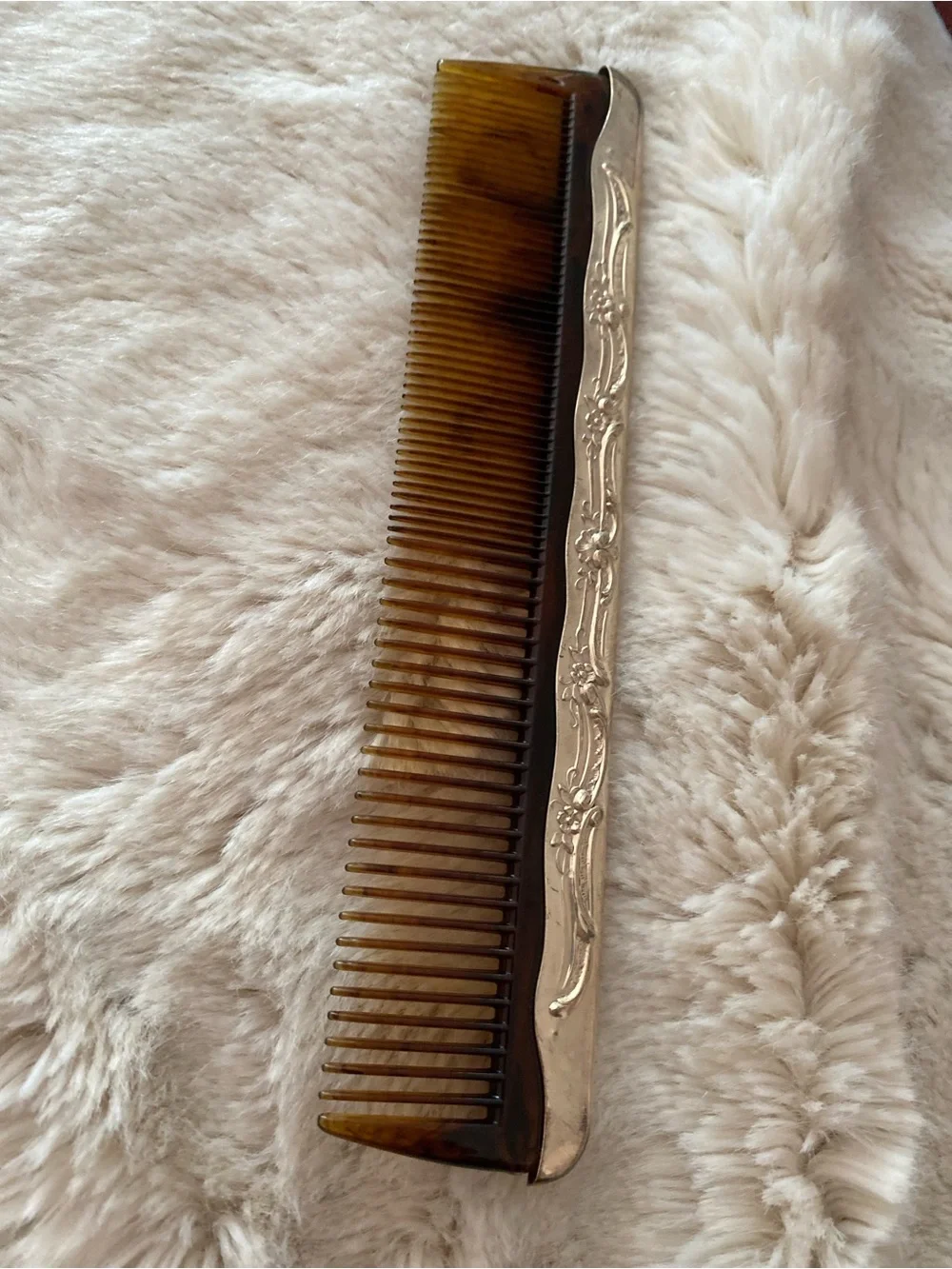 Gorgam Sterling Silver 3 piece dresser set # 27 mirror, brush, comb